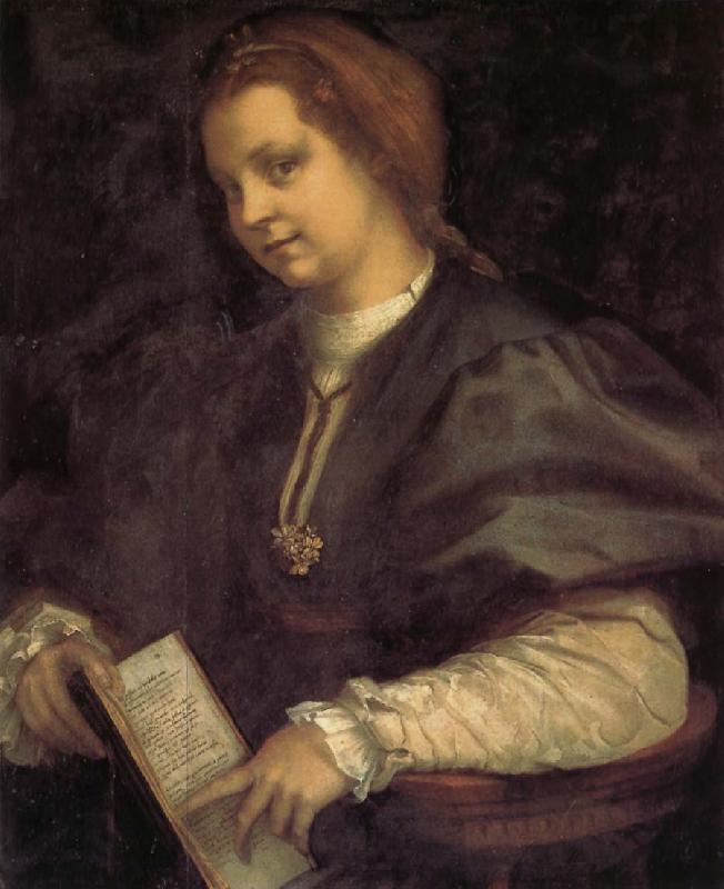 Andrea del Sarto Portrait of girl holding the book France oil painting art